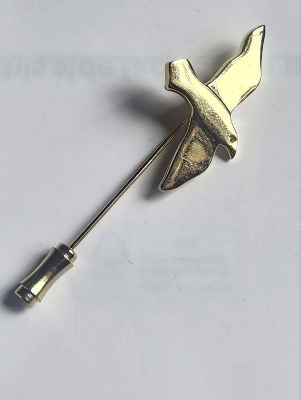 Vtg Crown Trifari Gold Tone Flying Seagull Stick Pin